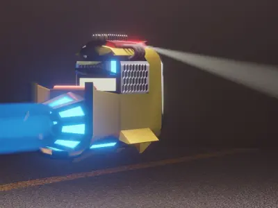 Flying sky bike cyberpunk low-poly 3D Low-poly 3D model