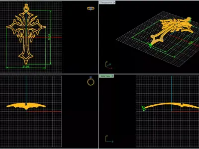 Luxurious Handcrafted Cross Necklace File Item 14 3D print model