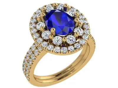 Oval Halo Ring 4443 3D print model