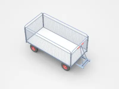 Empty Enclosed Container Cart  3D model