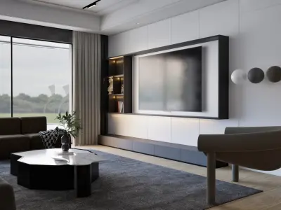 Modern Livingroom  Unreal Engine 5 Archviz Scene Low-poly 3D model