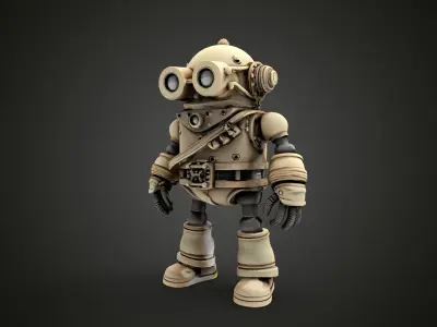 steampunk robotic 14 3D print model