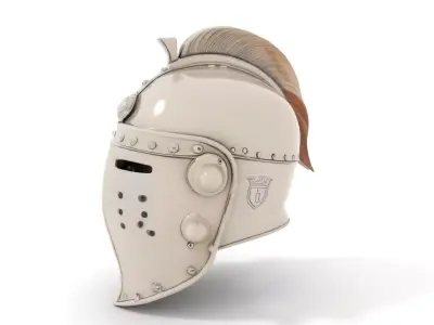 Medieval Knight Helmet Model Pack with PBR Textures Low-poly 3D model