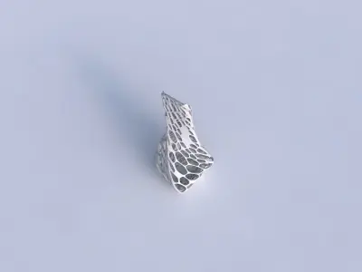 Vase twisted top bent quadratic 2 with twisted dense organic ... 3D print model