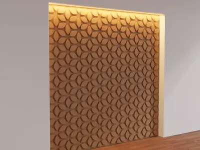 Decorative Wooden Wall Model 12 Low-poly 3D model