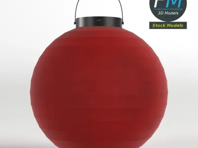 Japanese paper lantern 1 3D model