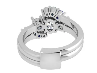 Oval Diamond Tension Ring 3480 3D print model