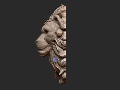 wall mount home decoration Lion v175  3D print model