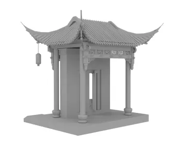 Chinese architecture Low-poly 3D model order
