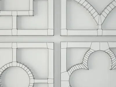 Distressed Wall Mirror Set 3D model