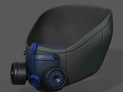 Gas mask helmet protection isolated plastic  Low-poly 3D model