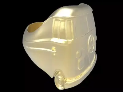 Hippie Van Car Front Grill Unisex Mens Ring 3D print model