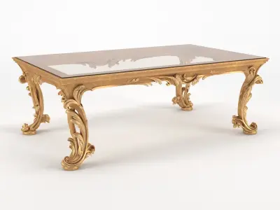 Luxury Coffee Table Chelini Art 1064 - Gold 3D model