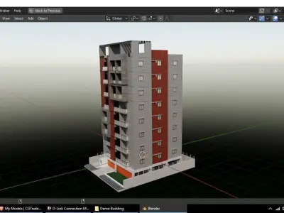 Residential Building Low-poly 3D model