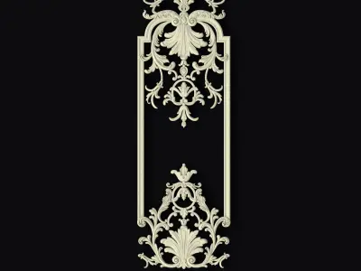 Central decor ornament for furniture 3D model 1076