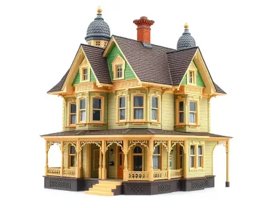 Victorian Mansion model pack Low-poly 3D model