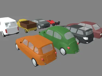 Low Poly Cars Pack 01 Low-poly 3D model