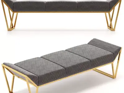Luxxu Prisma Ottoman Luxury Bench 3D model