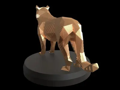 Parametric Tiger Low-poly 3D model