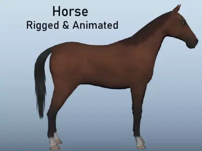 Horse Animated VFX Grace Low-poly 3D model