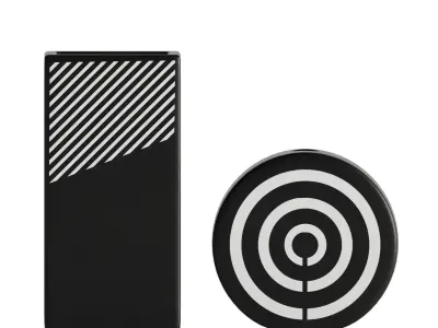 Black and white striped ceramic vase 3D model