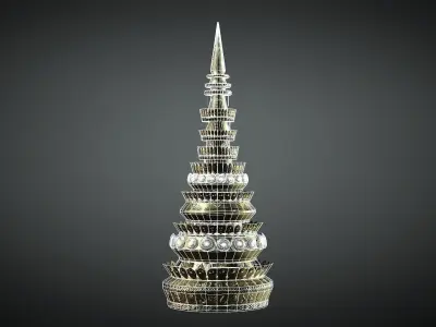 Fashion Headgear - Thailand Crown Low-poly 3D model