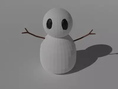 Low-Poly Snowman Free low-poly 3D model