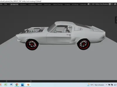 1967 mustang v8 twin turbo 3D model