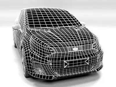 KIA RIO 5DOOR 2012 LOWPOLY Low-poly 3D model