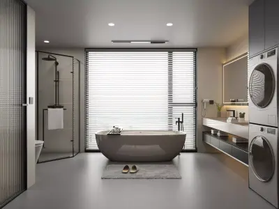 Bathroom 017 Low-poly 3D model