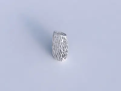 Vase bent hexagon with twisted organic lattice 3D print model