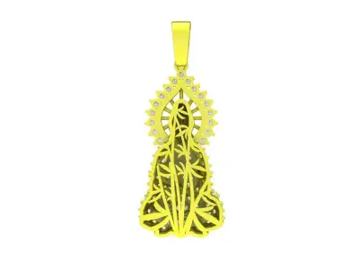 A7569 Luxury Fengshui Lucky Diamond Buddha Pendant 3D Model 3D print model