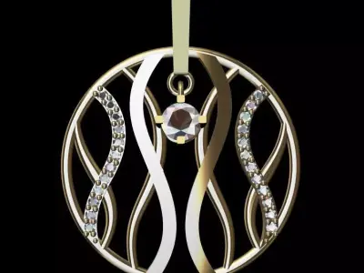 Single pendant or necklace 3D print model