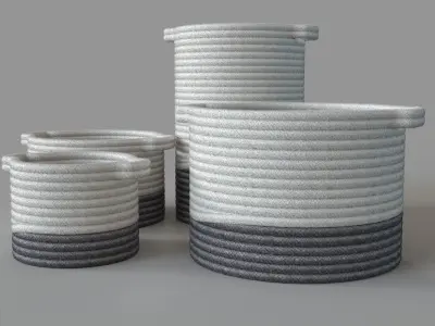 Colorblock Braided Wool Storage 3D model