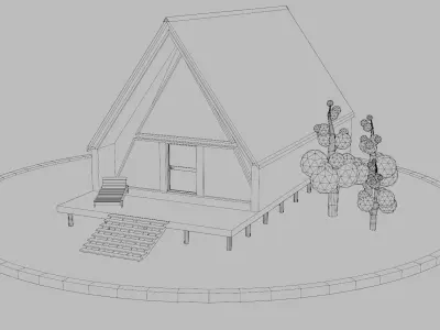 Low-Poly Forest house Low-poly 3D model