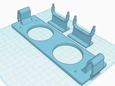 Standard DIN-plate gauge panel with two 52mm gauges 3D print model
