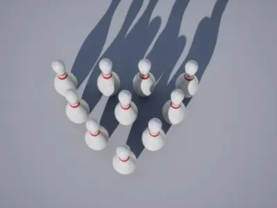 Bowling Pin Low-poly 3D model