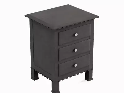 Old Wooden Dresser A 08 Low-poly 3D model