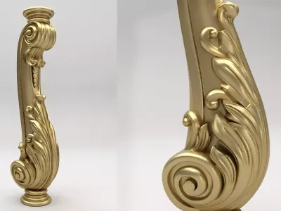 Carved Baluster 3D model