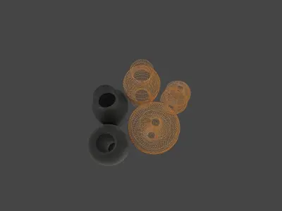 decor 1 set of orange vases 3D model