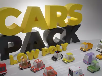 CARS PACK - Low poly - Cartoon Low-poly 3D model