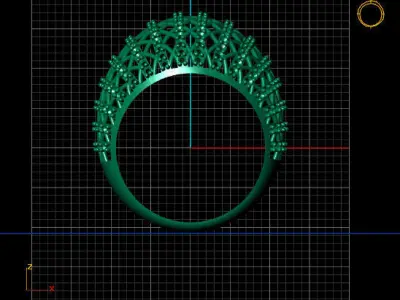 Women Stone Rings Diamond 3D print model 18