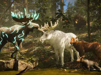 Realistic Moose Low-poly 3D model