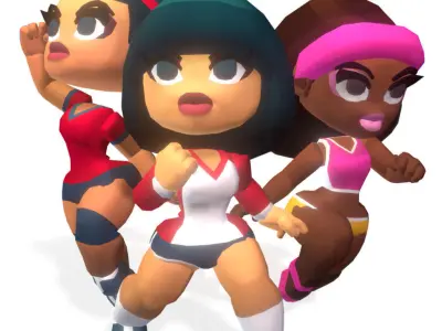 Volleyball Girls - Proto Series Low-poly 3D model