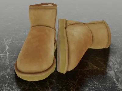 UGG - CAMEL 3D SHOES BOOTS Low-poly 3D model