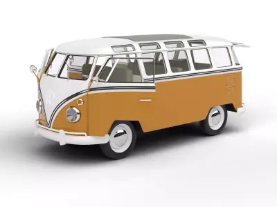 Volkswagen T1 Samba Bus 1950 HQ 3d model 3D model