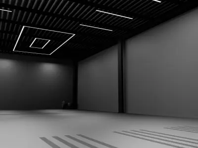 warehouse SCI FI futuristic CAR STUDIO SCENE 3D model