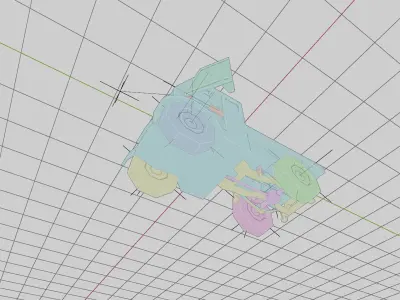 Miniature Cool Truck - Rigged For Animation - Ultra-Low Poly Low-poly 3D model