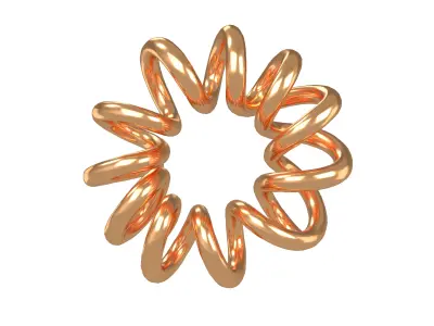 Abstract Coil Shape v1 006 Low-poly 3D model