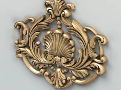 Carved decor central 001 3D model